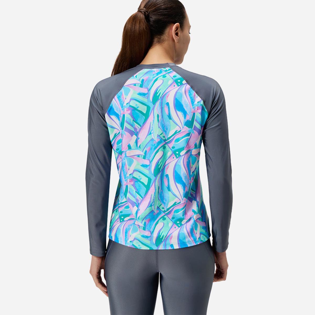 Rashguard Speedo M/L mujer gris/estampado pastel - Imagen 3