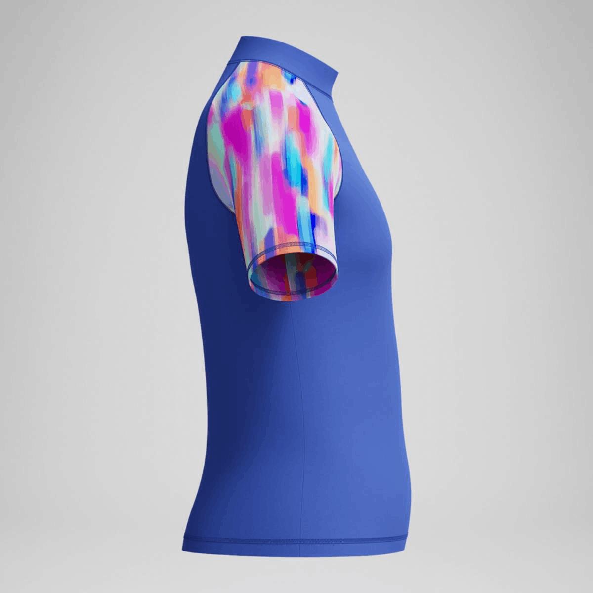 Rashguard Speedo M/C niña azul lineas color - Imagen 2