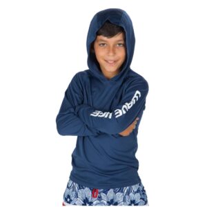Rashguard Wave Life SS M/L azul marino capuchon niño