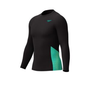 Rashguard Speedo M/L Endurance+ Splice hombre negro/verde
