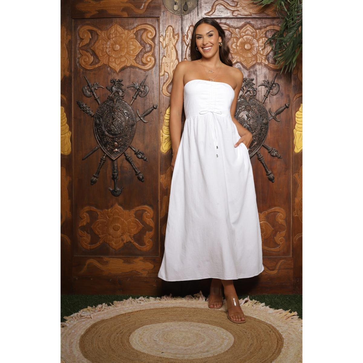 Vestido Giocam Valeria largo blanco