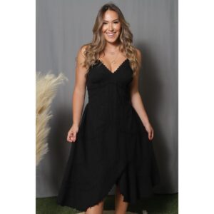 Vestido Giocam Suty largo negro