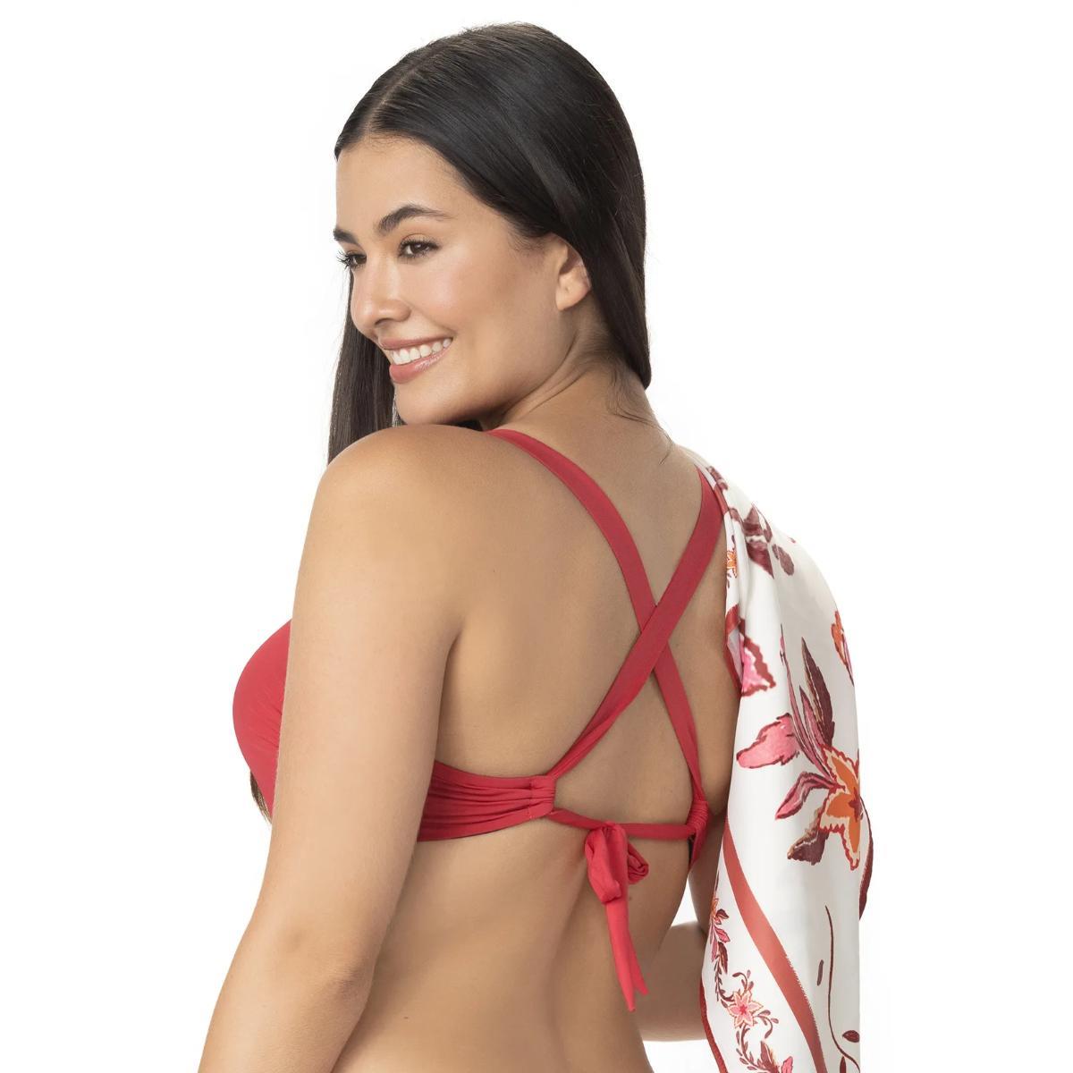Top Garotas strapless copa rojo - Imagen 3