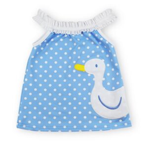 Vestido de lycra Sardon niña celeste pato