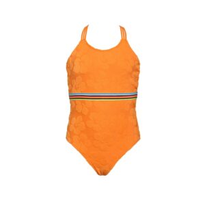 Calzoneta Hobie textura flores naranja niña