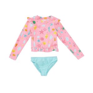 Set de rashguard Angel Beach M/L Super Shell niña 4-6x
