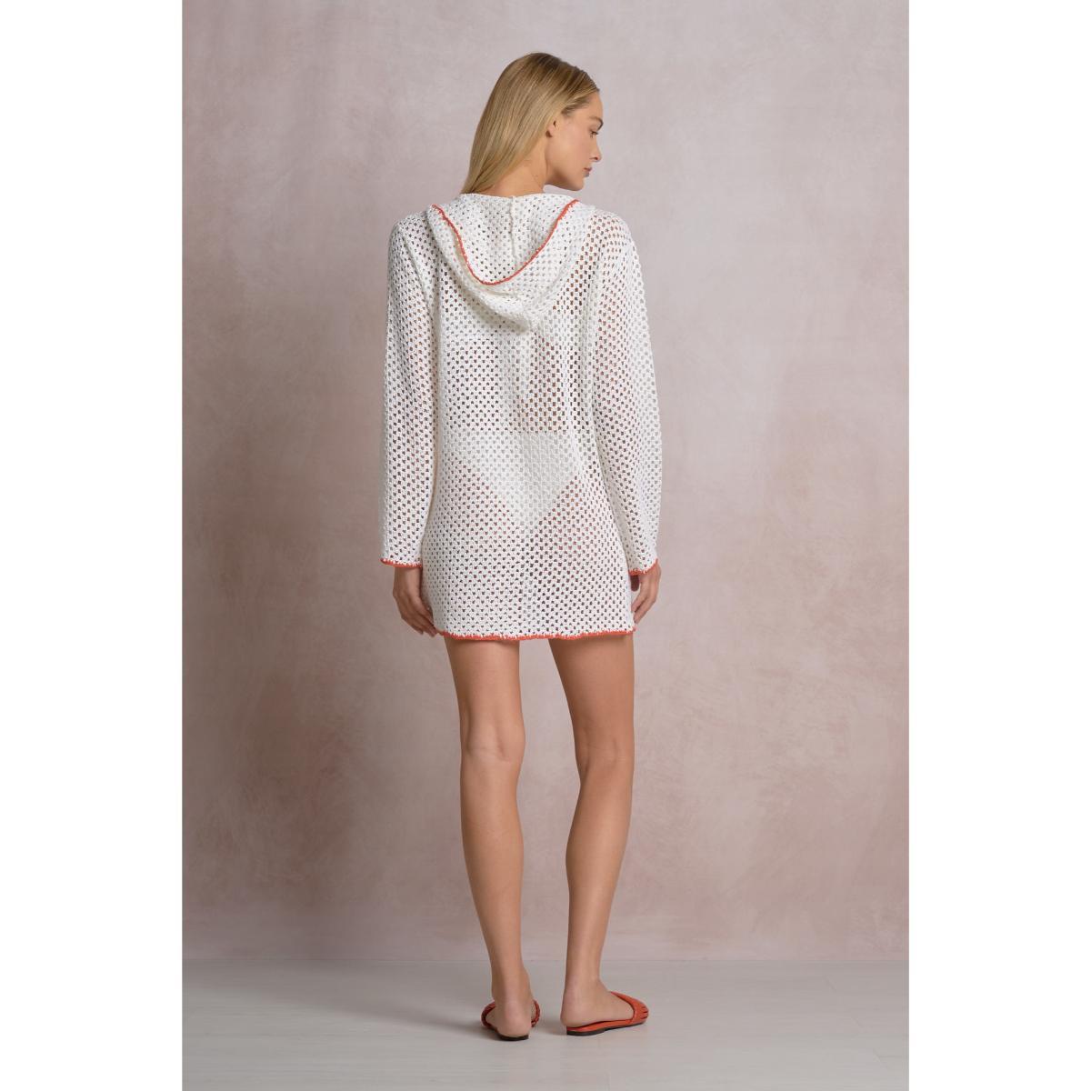 Salida Elan M/L crochet blanca orilla naranja - Imagen 2