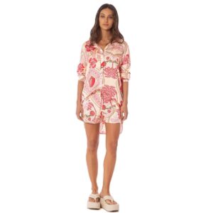 Camisa Maaji larga HS25 Stawberry Palm Dreambound