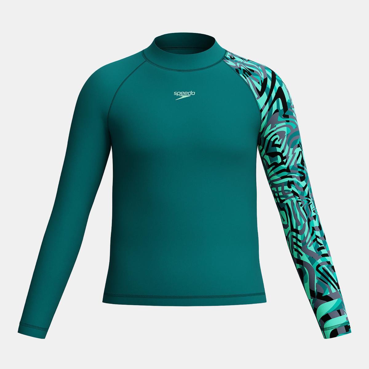 Rashguard Speedo M/L niño verde jade/neon - Imagen 2