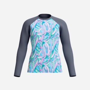 Rashguard Speedo M/L mujer gris/estampado pastel