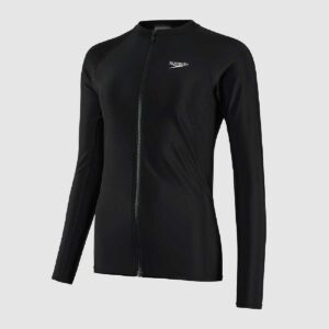 Rashguard Speedo M/L zipper mujer negro