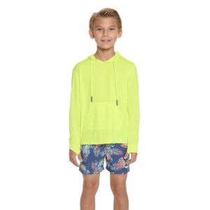 Rashguard Ingear M/L niños amarillo neon con capuchon
