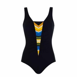 Calzoneta Sunflair 72046 escote lineas azules verdes y amarillas