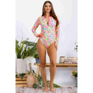 Calzoneta Stylish M/L rosada con flores hibiscus mujer