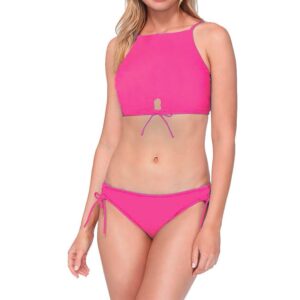 Bikini Raisins SS 2pzas fucsia cuello alto mujer