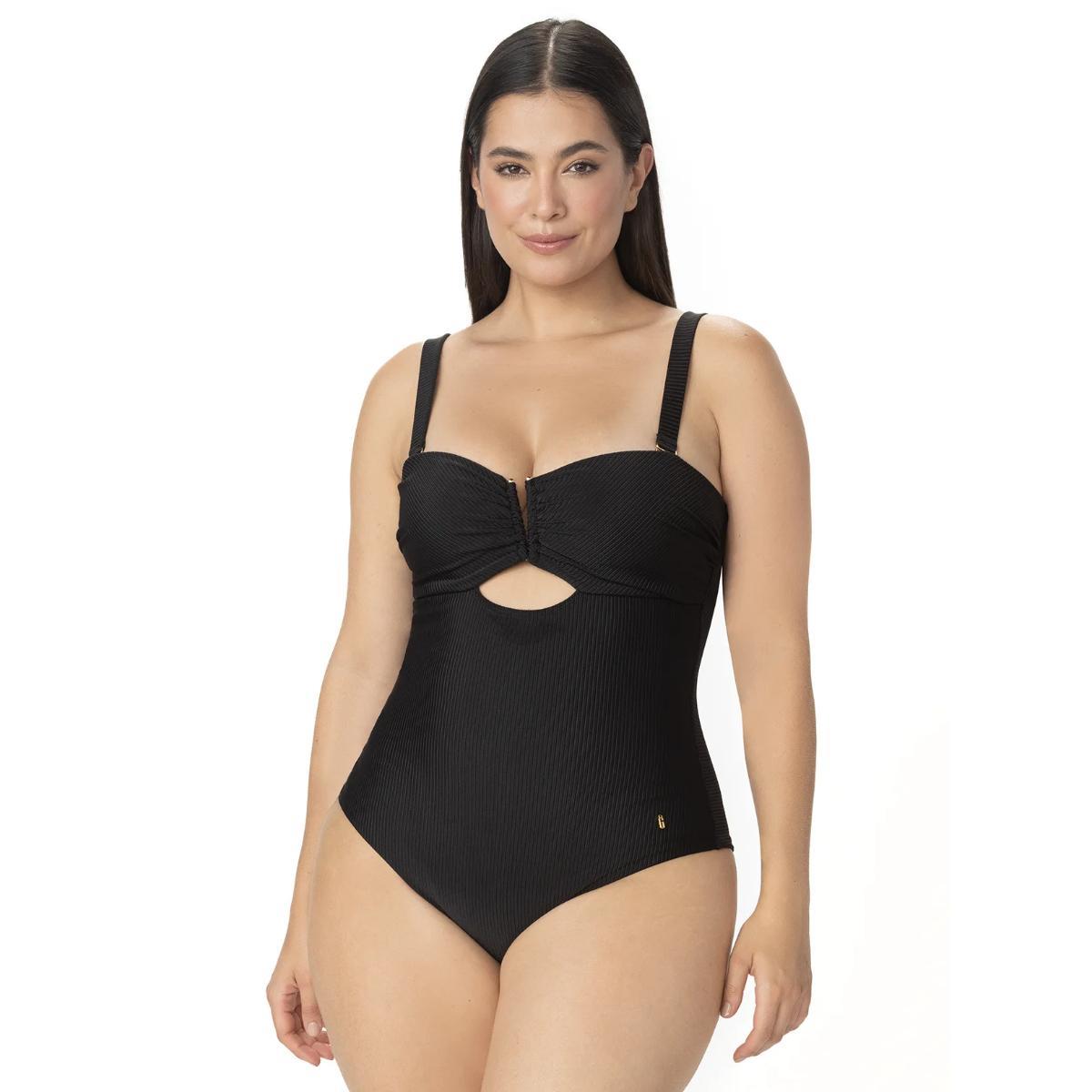 Calzoneta Garotas negra rib copa strapless