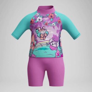 Rashguard Speedo M/L niña 1-6yr cisnes y princesas
