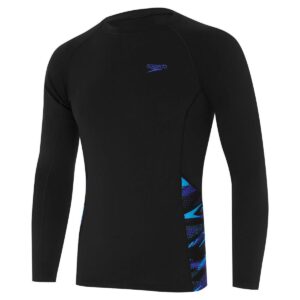 Rashguard Speedo M/L Endurance+MAX Splice hombre negro/rayas azules