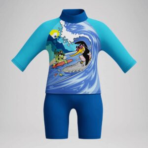 Set de Rashguard y Jammer Speedo M/C 2pzas niño muñecos surfeando