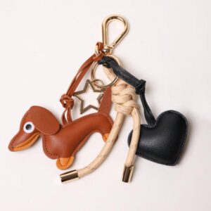 Key Chain Pop Ups Black Heart and Brown Dog
