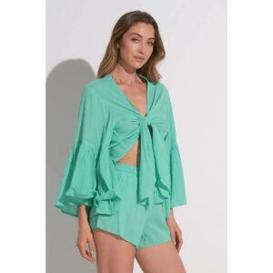 Crop top Elan algodón verde menta