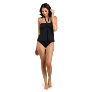 Top LB solido bandeau convertible negro