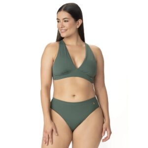 Top Garotas Acuafit triangulo verde oliva