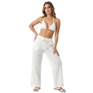Pantalon Garotas ojalillo blanco bordado