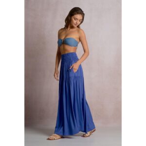 Falda Elan larga con elastico azul royal