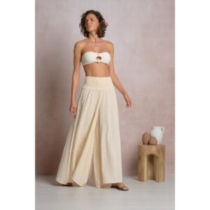 Pantalon Elan algodón con elastico pallazo natural