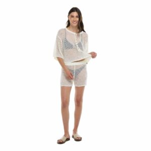Camisa Eidon corta Bella calada crema mujer