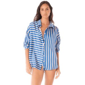 Camisa Maaji SP25 Azure Stripes Manele