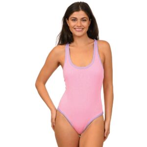 Calzoneta Poetry in Ocean SS textura con orilla rosada mujer