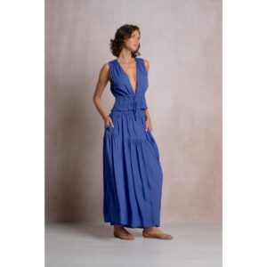 Crop top Elan ruffle azul royal