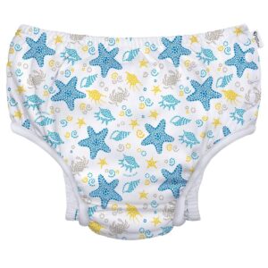 Pañal de agua Green Sprouts Eco Snap blanco con estrellas de mar