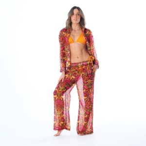 Camisa Phax larga Amazonian Rhapsody café