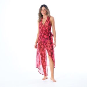 Vestido Phax largo Tropical Shadows corinto
