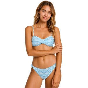 Bikini Poetry in Ocean SS 2pzs bandeau ondas celestes mujer