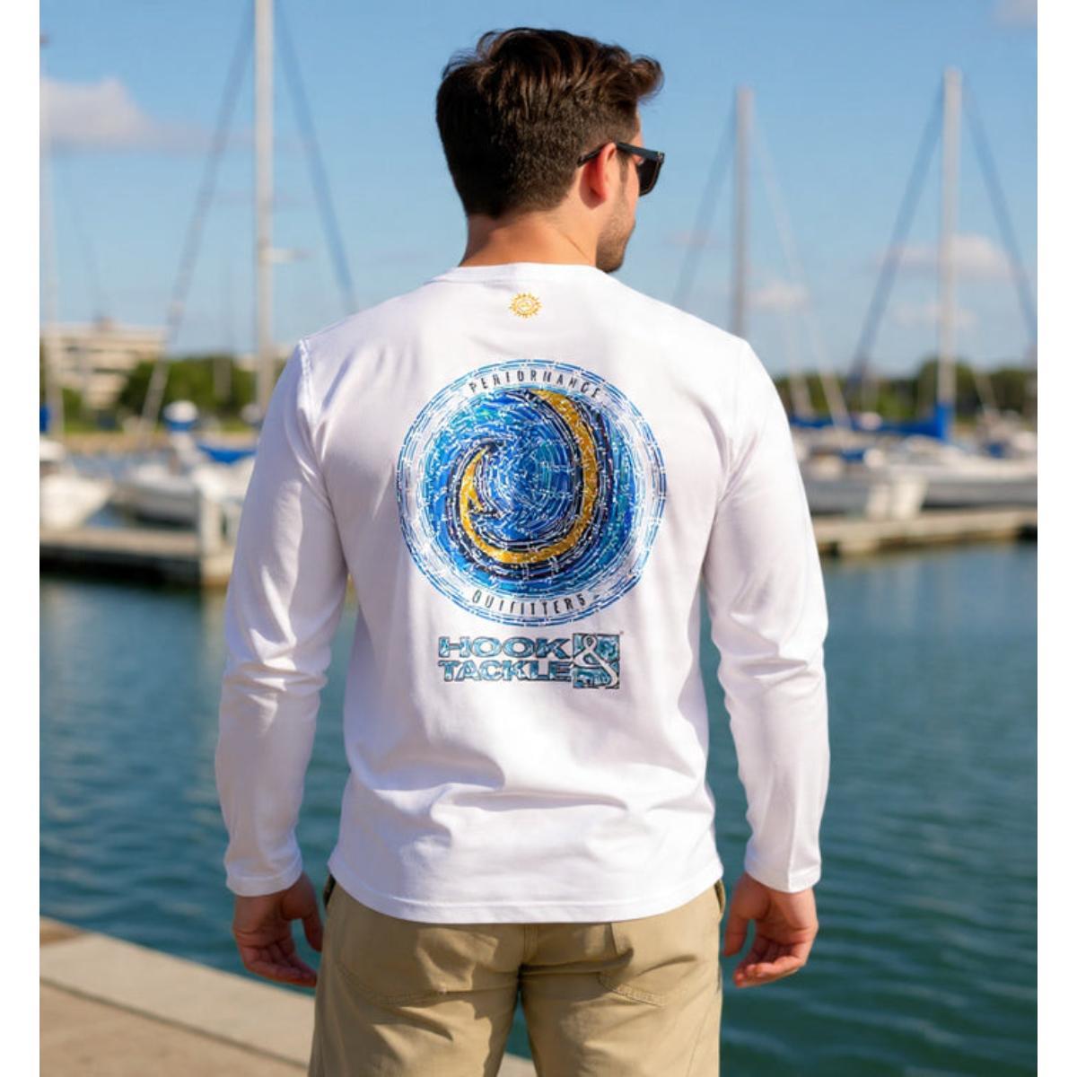 Rashguard Hook & Tackle Hooked blanca hombre - Imagen 3