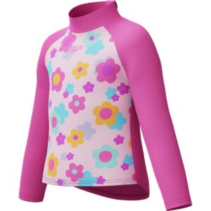 Rashguard Speedo M/L rosada con flores niña 3-6yr