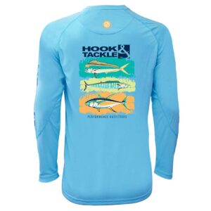Rashguard Hook & Tackle M/L Trio celeste niño