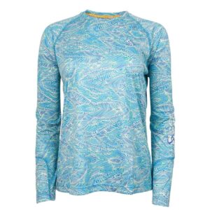 Rashguard Hook & Tackle M/L Swells aqua mujer
