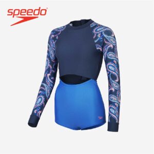 Calzoneta Speedo M/L pierna baja mujer azul paisley
