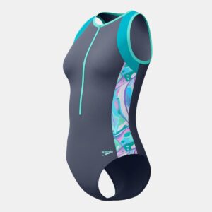 Calzoneta Speedo Endurance+ Hydrasuit Panel mujer gris/estampado pastel