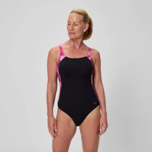 Calzoneta Speedo Shaping LunaLustre mujer negro/tonos rosados