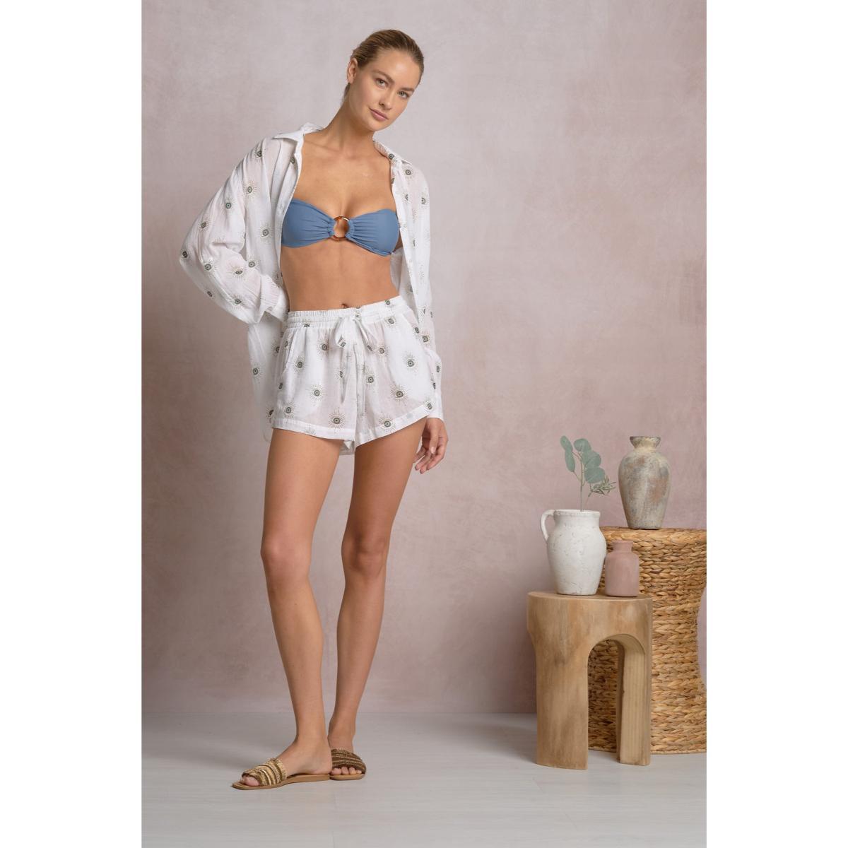 Short Elan algodon blanco con ojo turco - Imagen 2