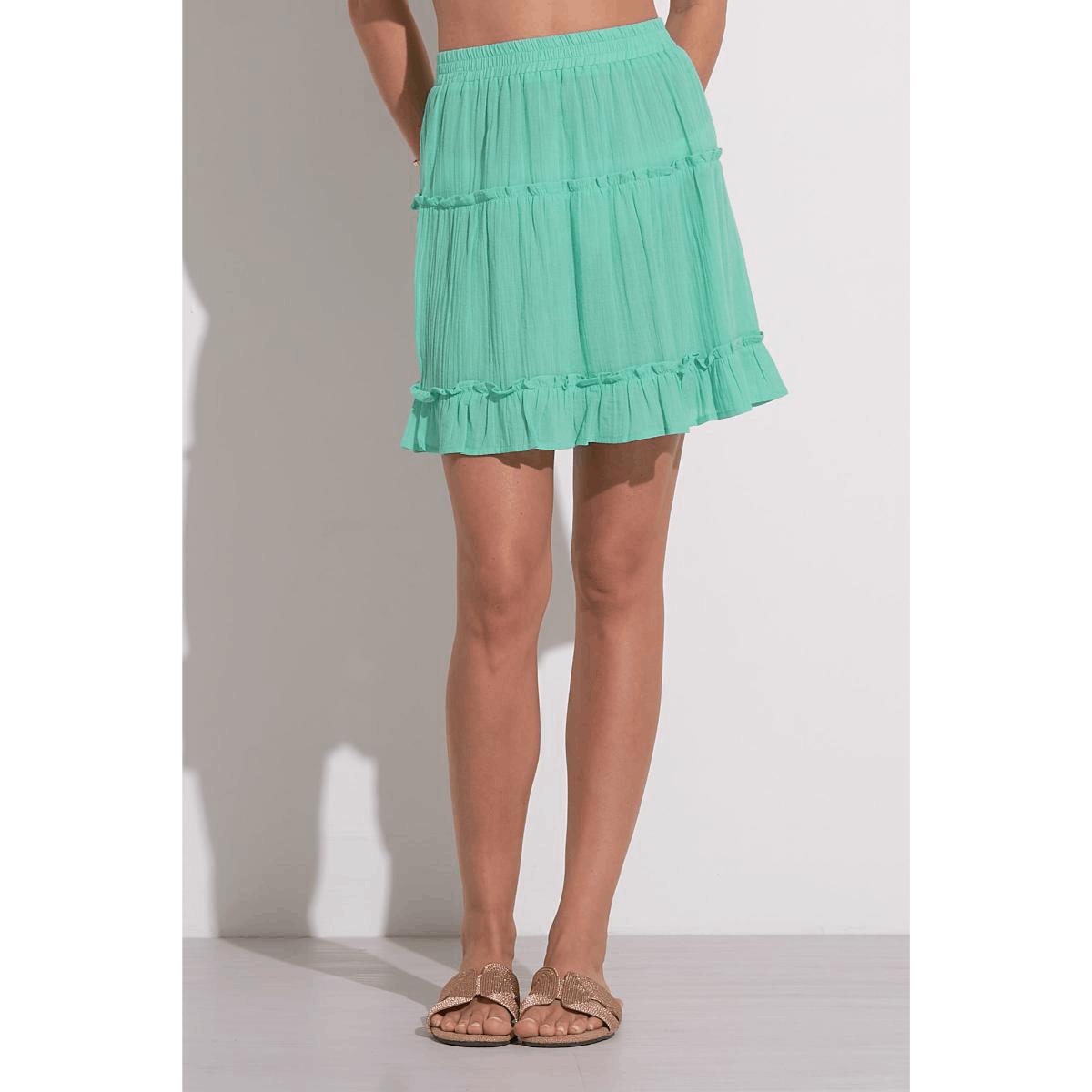 Falda Elan corta algodón verde menta