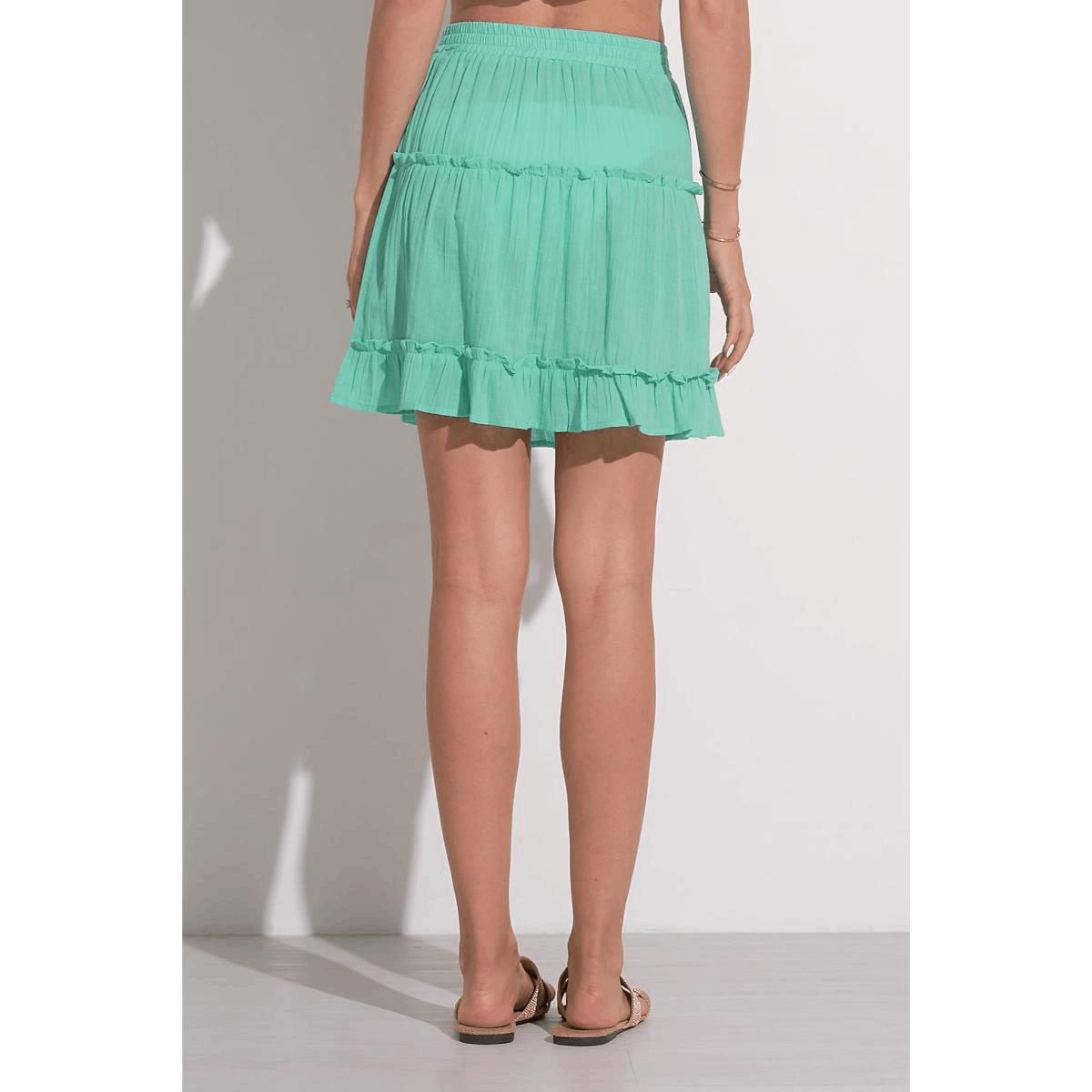 Falda Elan corta algodón verde menta - Imagen 3
