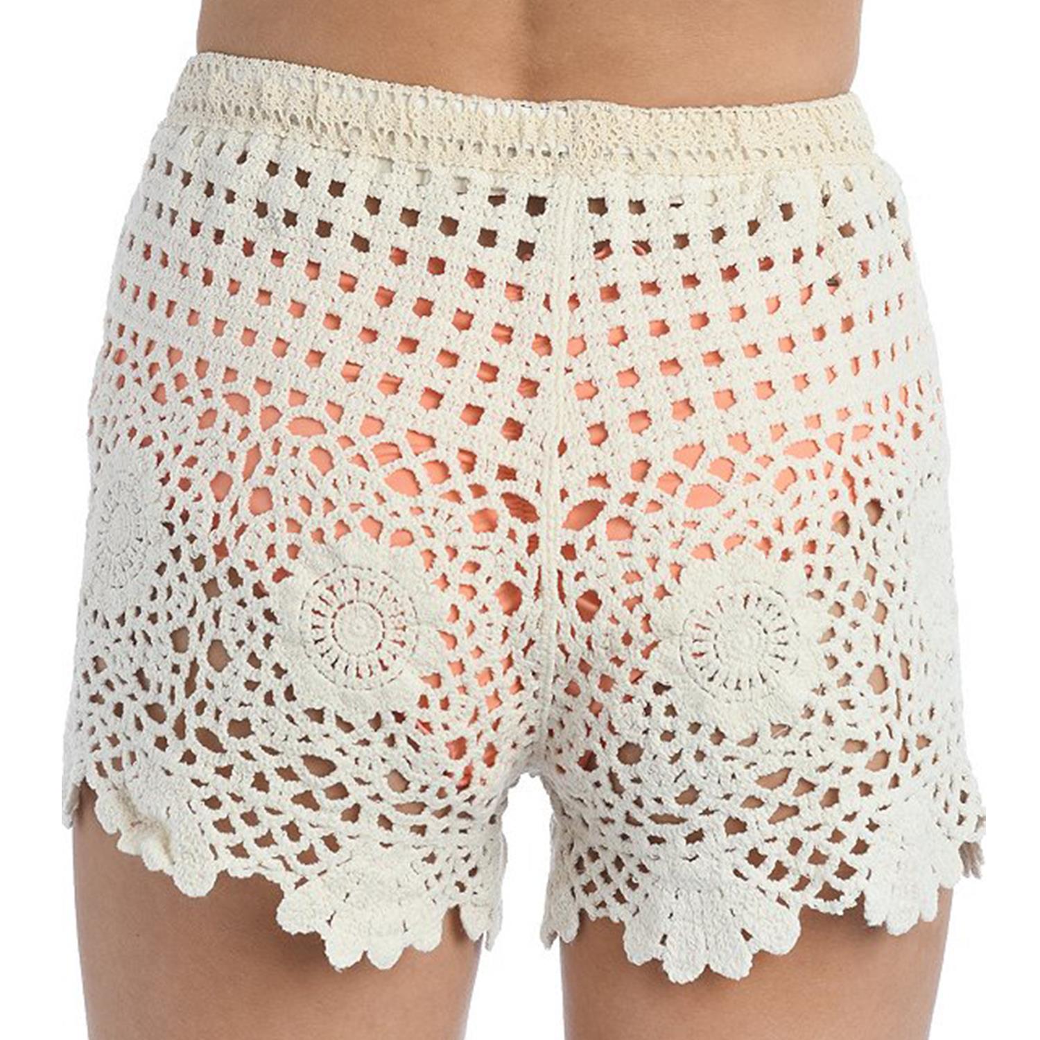 Short Citrus crochet beige mujer - Imagen 2