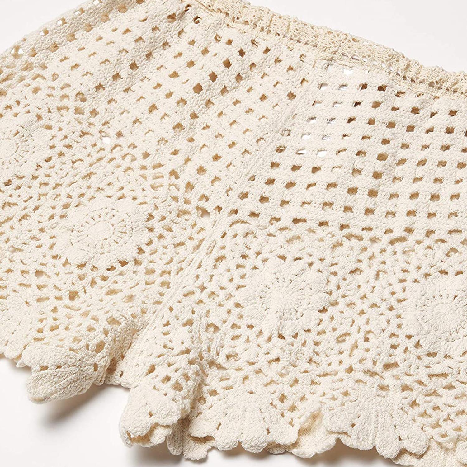 Short Citrus crochet beige mujer - Imagen 4